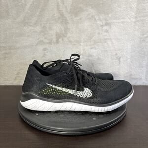 Nike Free RN Flyknit Shoes Mens Size 10 Black White Running Sneakers 942838-001